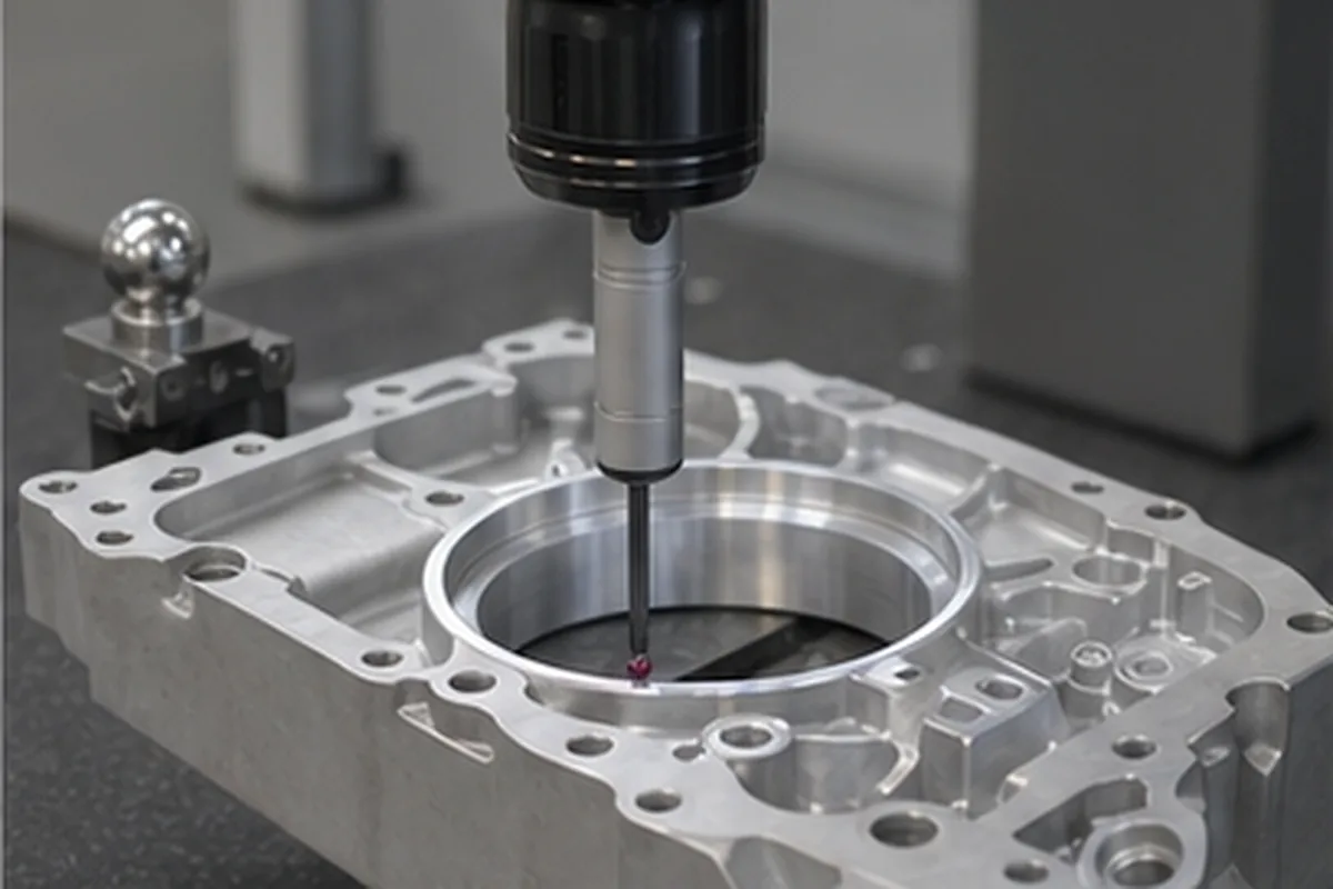 CNC part inspection setup for 6061 Aluminum CNC Machining