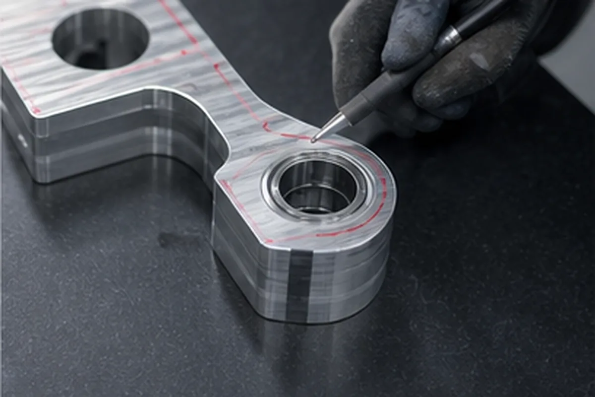 CNC part inspection setup for Aluminum CNC Machining