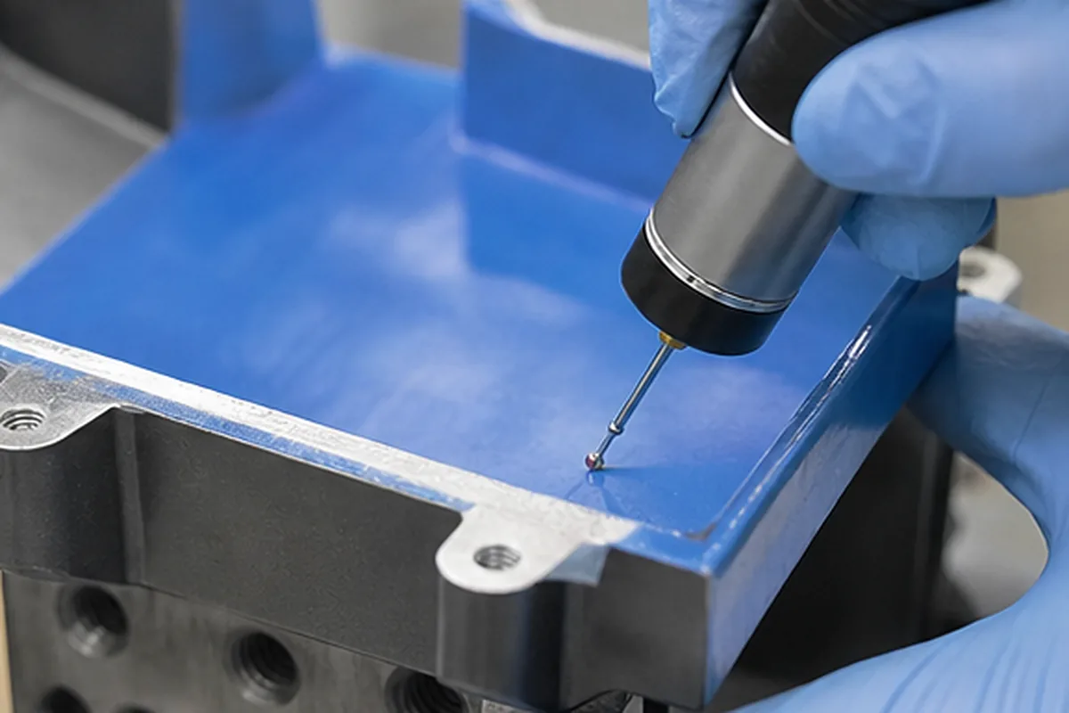 CNC part inspection setup for Bead Blast Before Anodizing