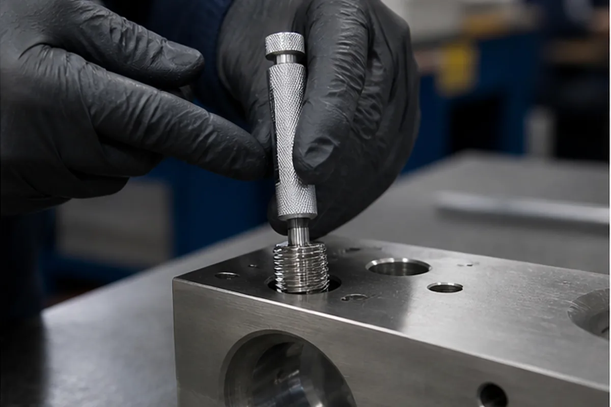 CNC part inspection setup for Black Oxide
