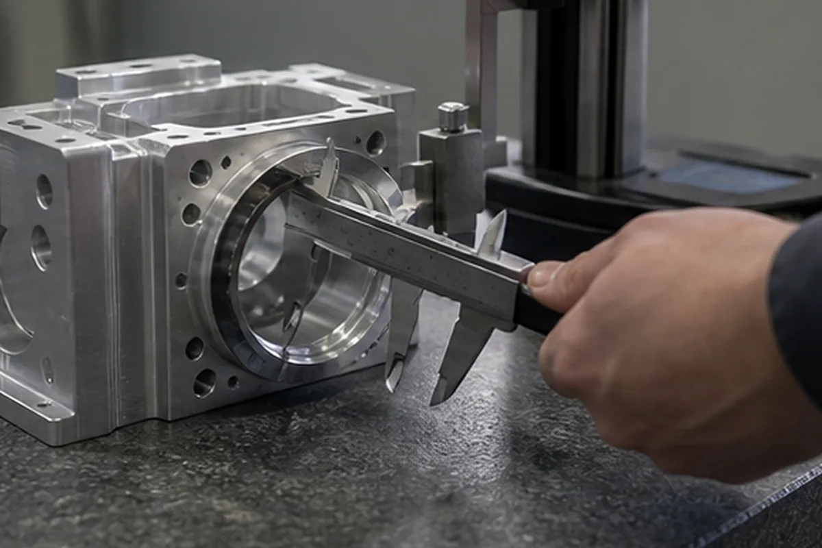 CNC part inspection setup for Dual Sourcing CNC Machined Parts