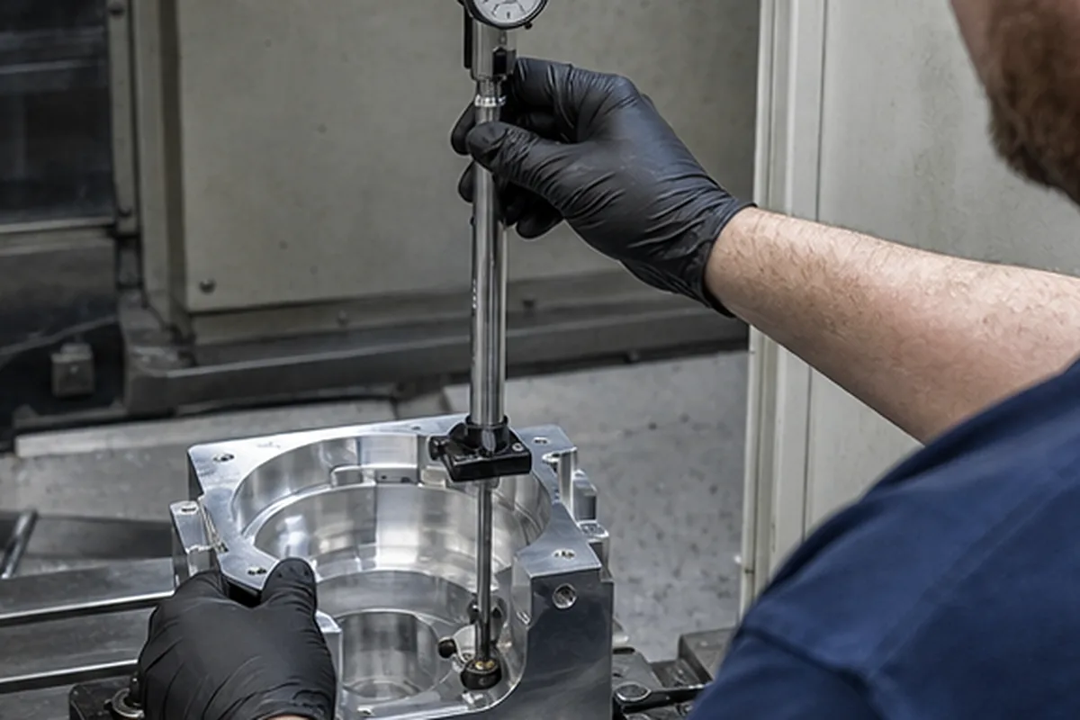 CNC part inspection setup for Final Inspection
