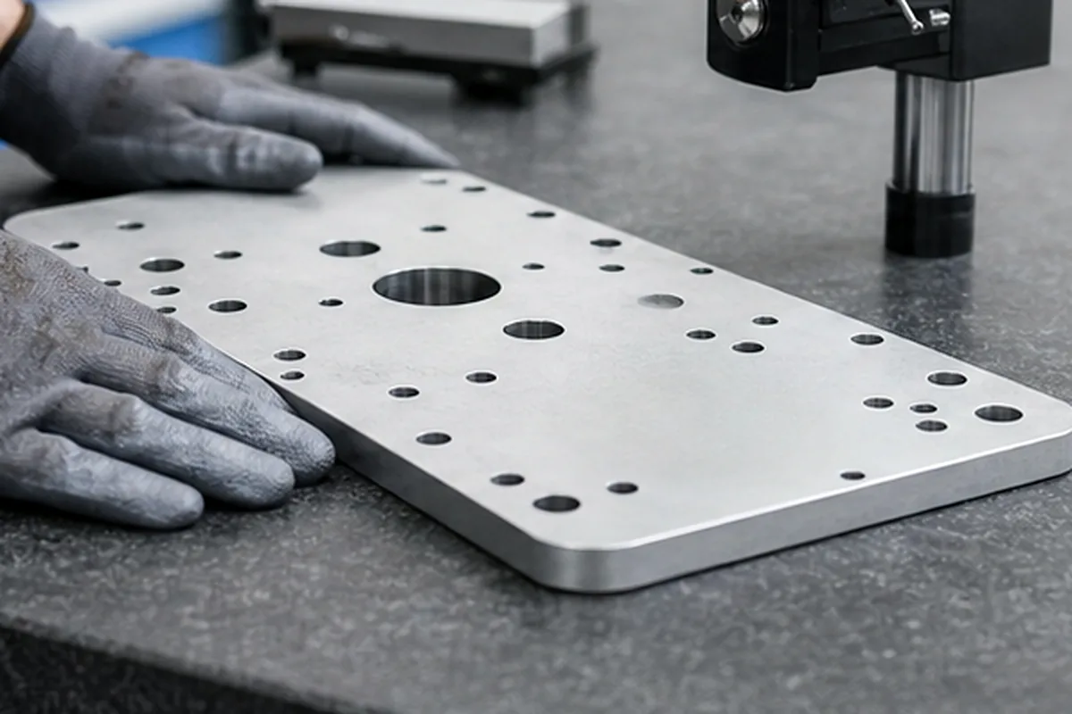 CNC part inspection setup for Material Certificates Traceability