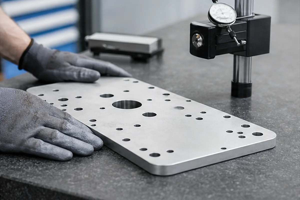 CNC part inspection setup for Quality Assurance