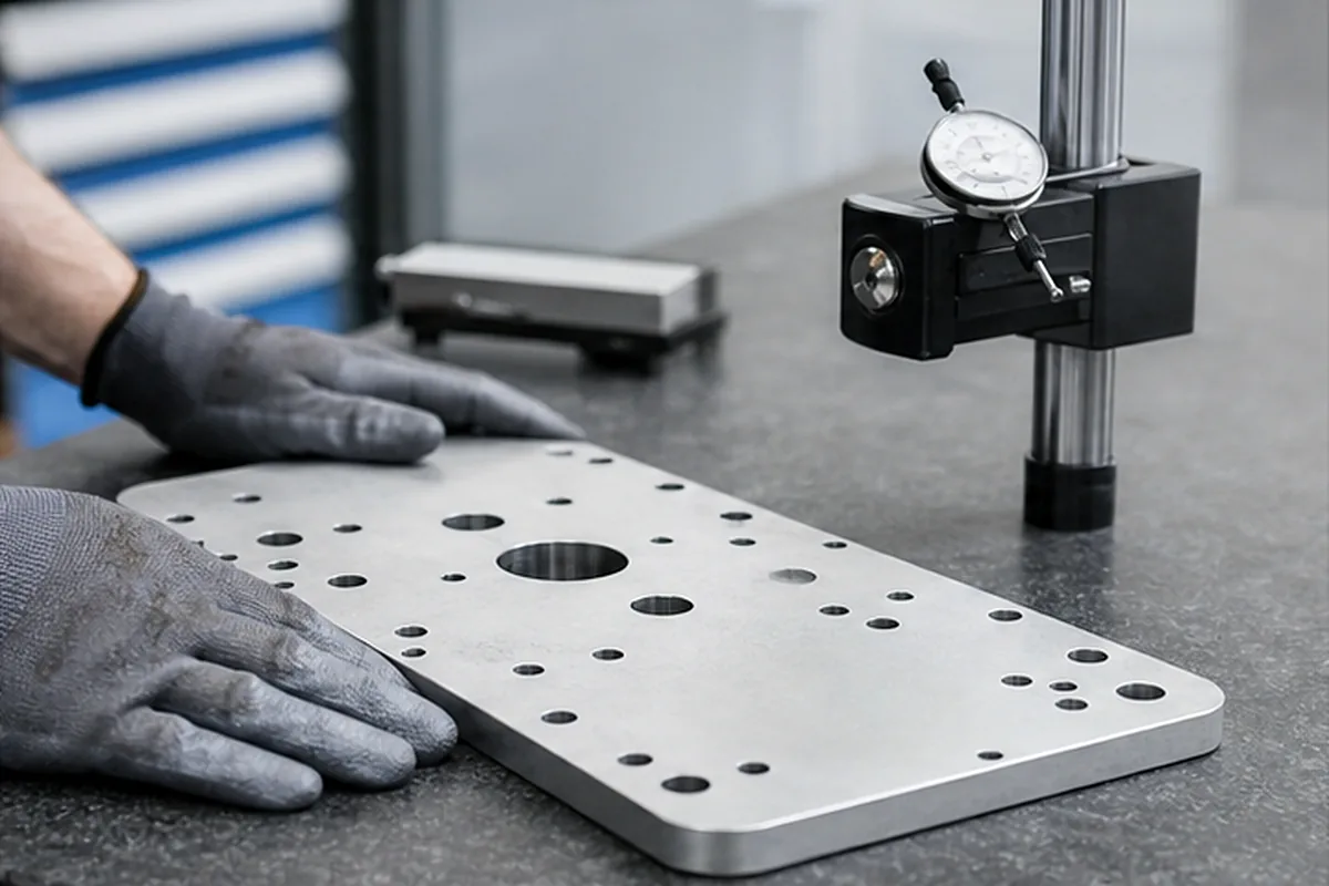 CNC part inspection setup for Request A Quote