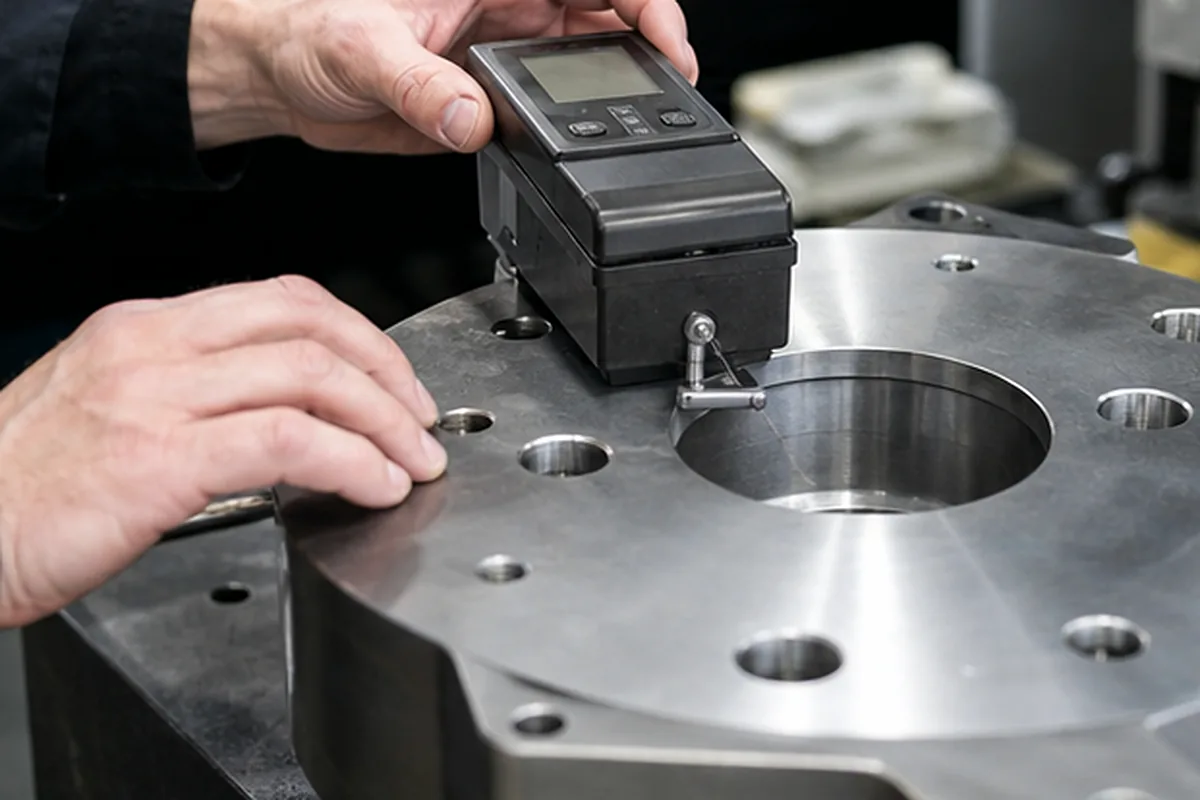 CNC part inspection setup for Seven Design Changes That Reduce CNC Machining Cost