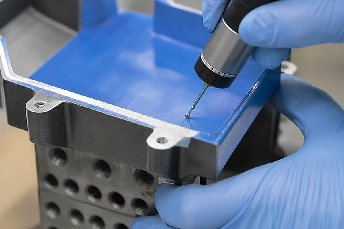 CNC part inspection setup for Surface Finish Masking Requirements